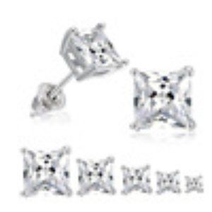 EAR JEWELRY CLASSIC FOUR-CLAW AAA SQUARE DIAM